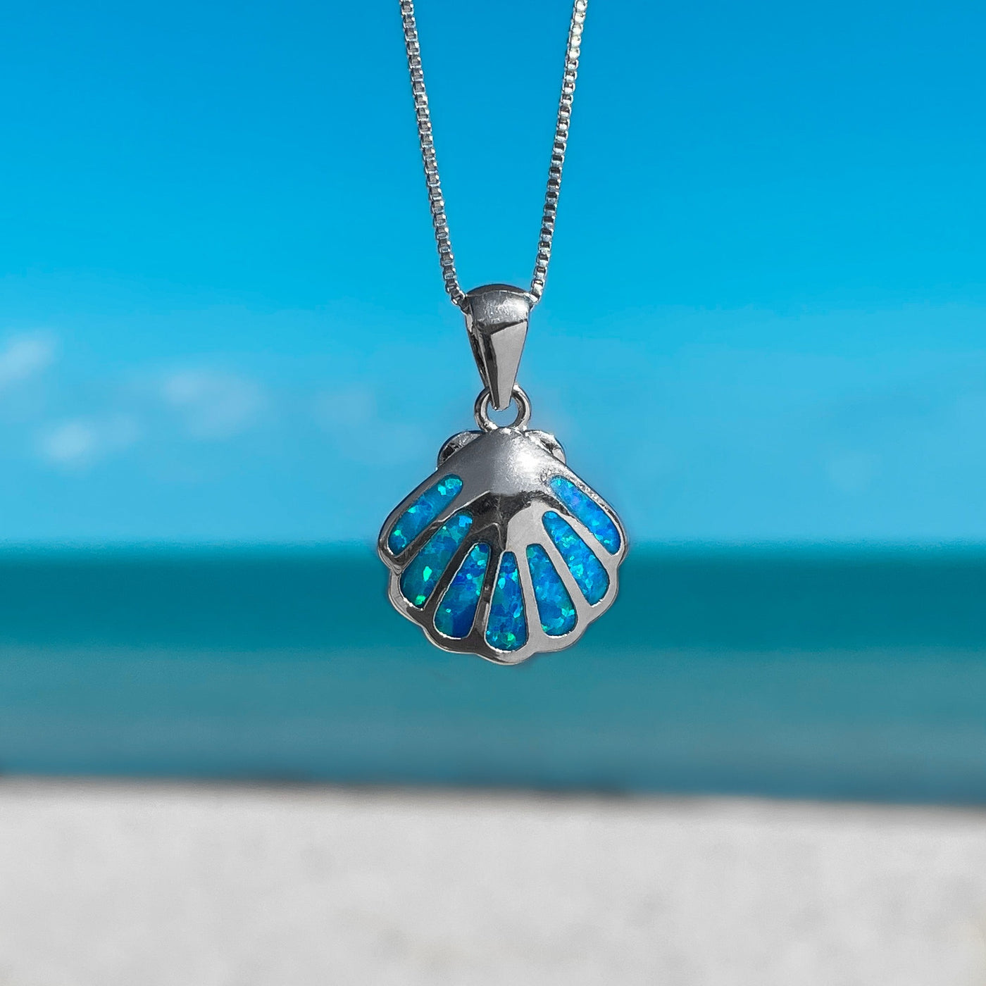 Blue Opal Shell Necklace