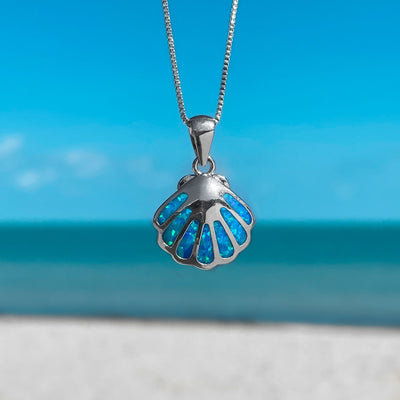 Blue Opal Shell Necklace