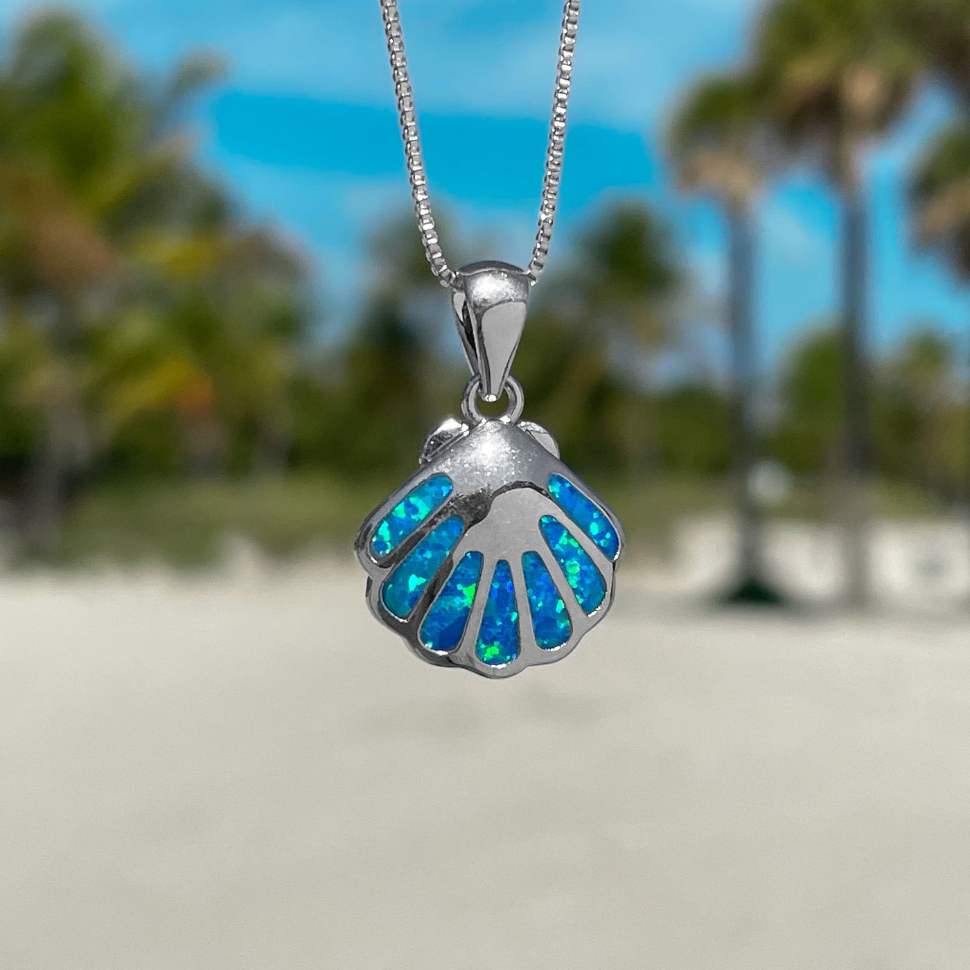 Blue Opal Shell Necklace
