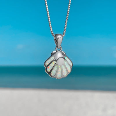 White Opal Shell Necklace