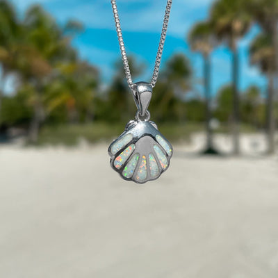 White Opal Shell Necklace