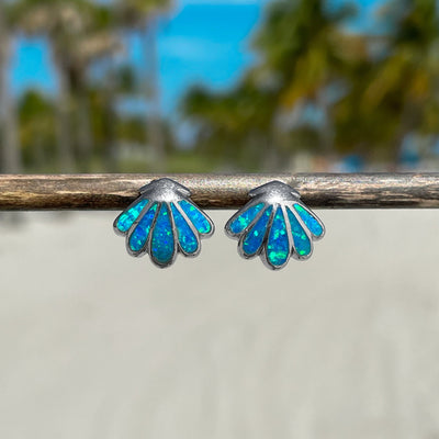 Opal Shell Stud Earrings