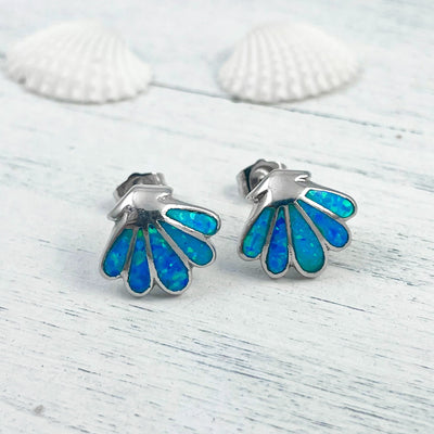Opal Shell Stud Earrings