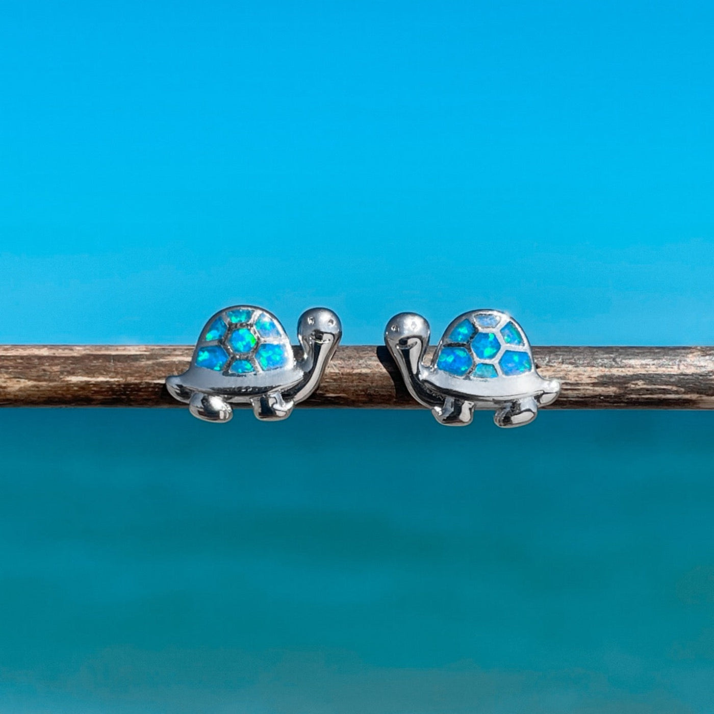 Opal Turtle Stud Earrings