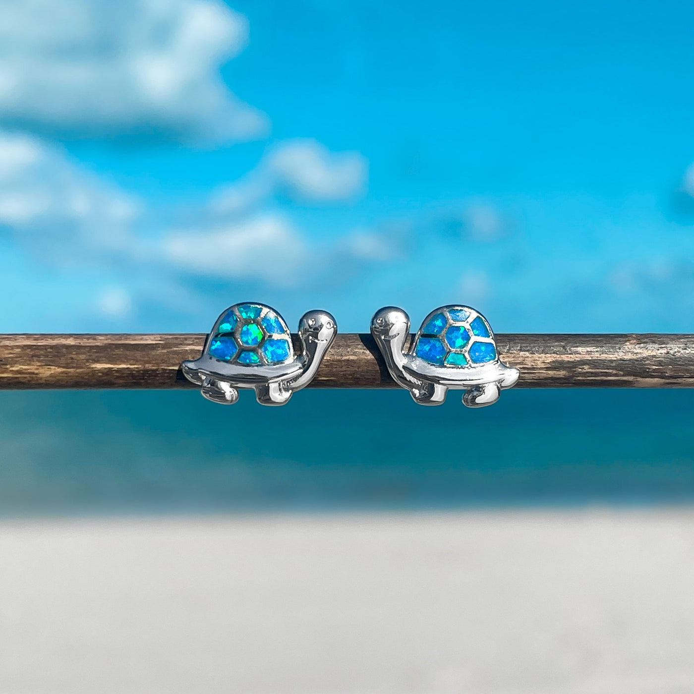 Opal Turtle Stud Earrings