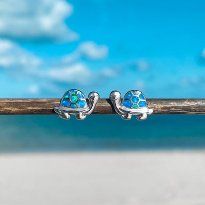 Opal Turtle Stud Earrings