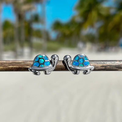 Opal Turtle Stud Earrings