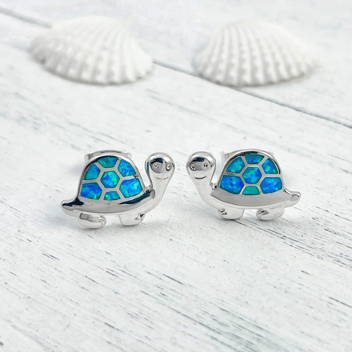 Opal Turtle Stud Earrings