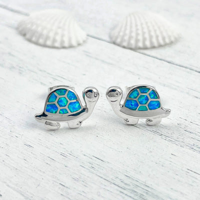 Opal Turtle Stud Earrings