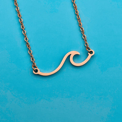 Rose Gold Wave Necklace