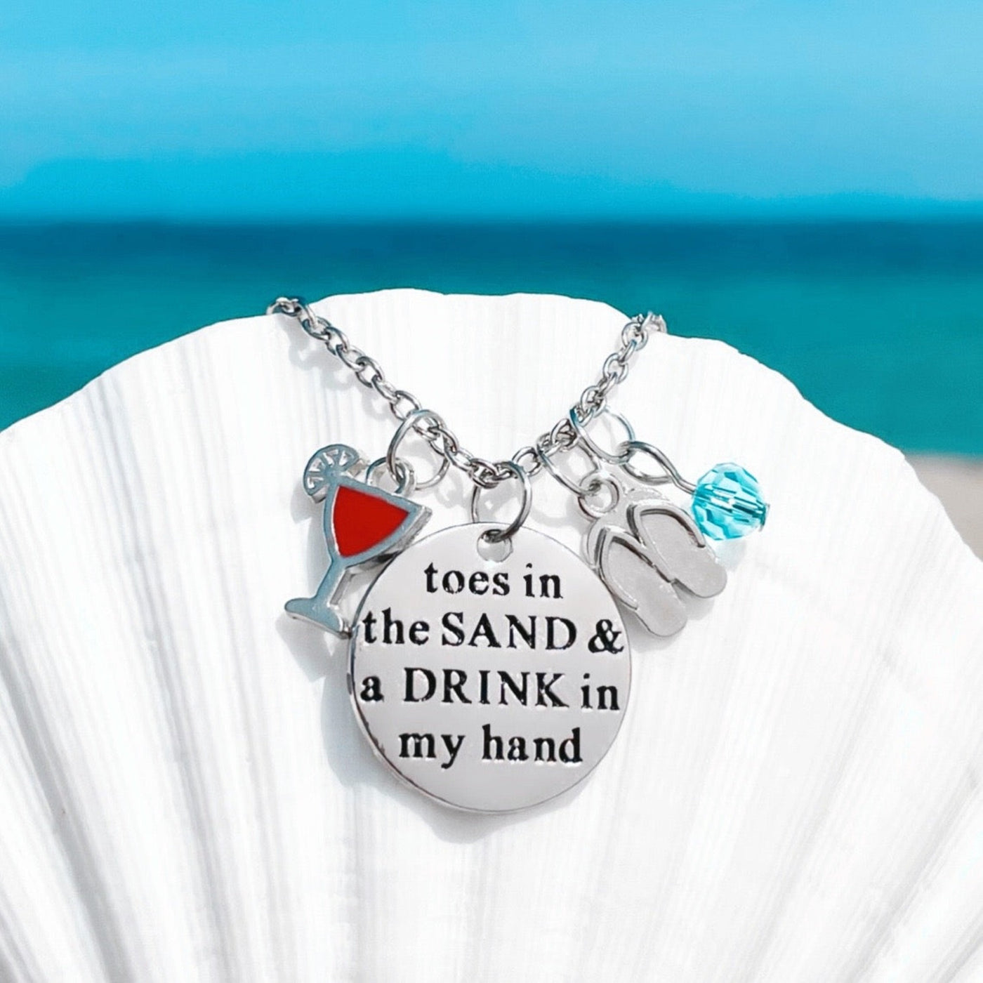 Sand and a Drink Necklace