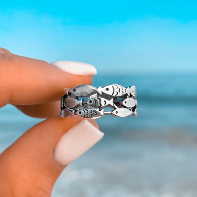 School of Fish Wrap Ring