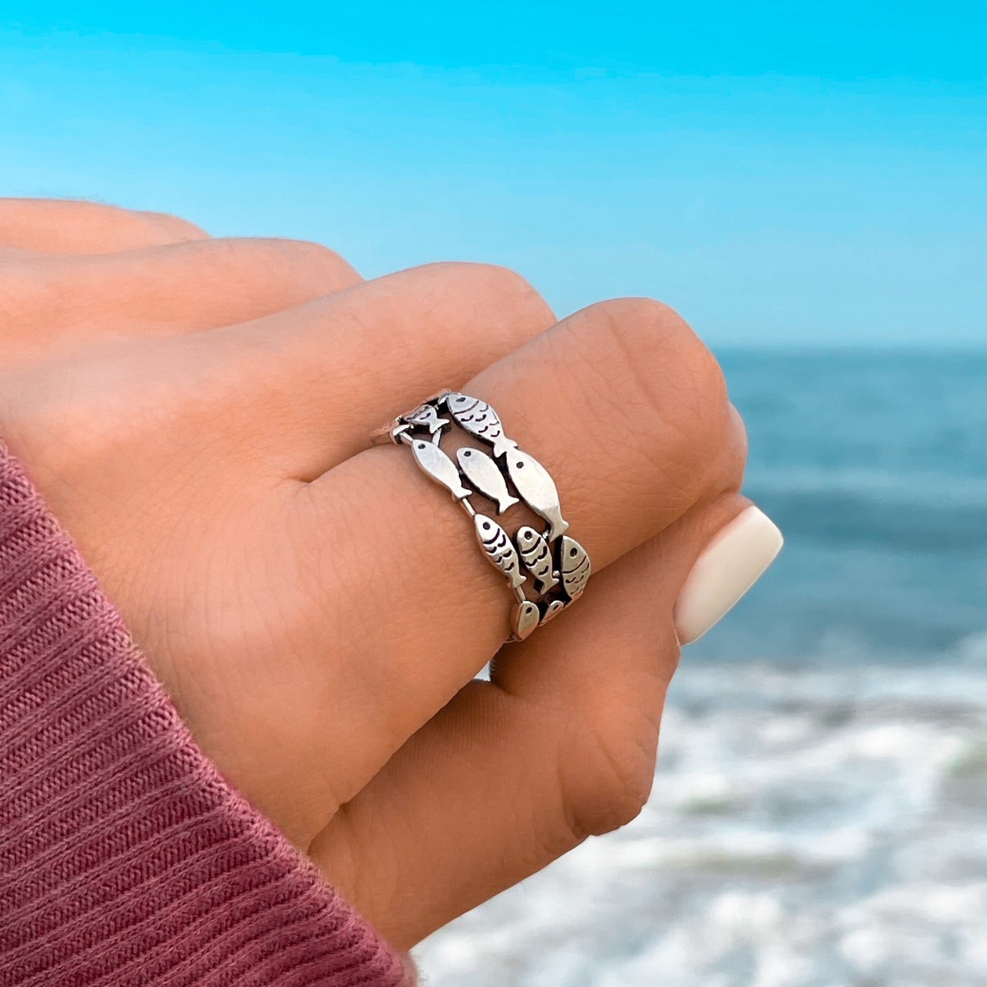 School of Fish Wrap Ring