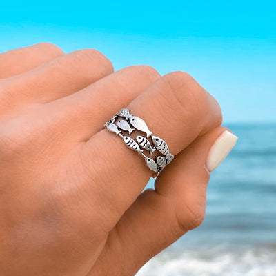 School of Fish Wrap Ring