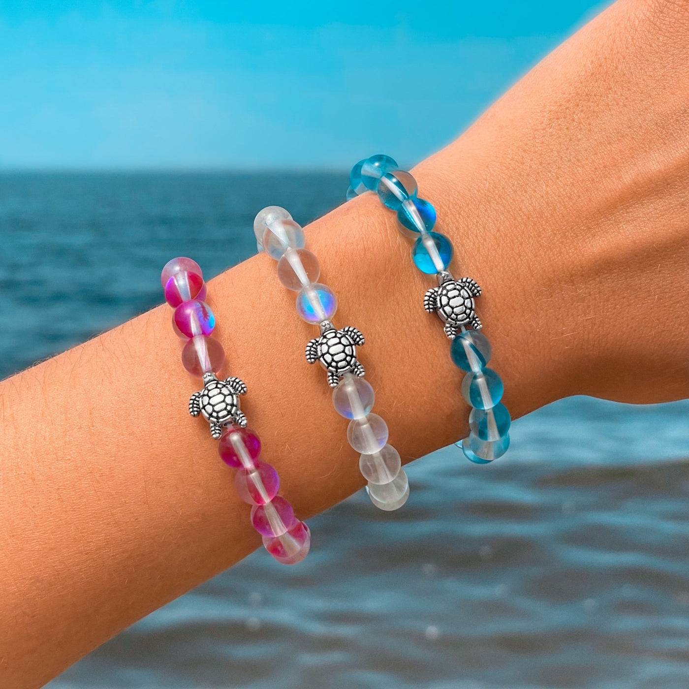 Sea Glass Sea Turtle Bracelet Collection