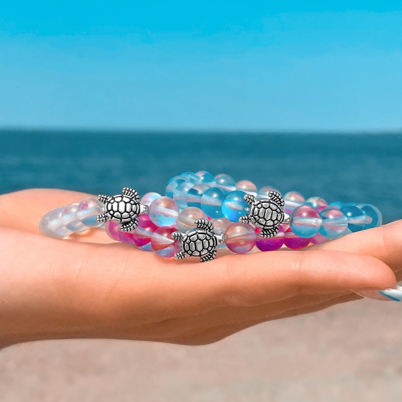 Sea Glass Sea Turtle Bracelet Collection