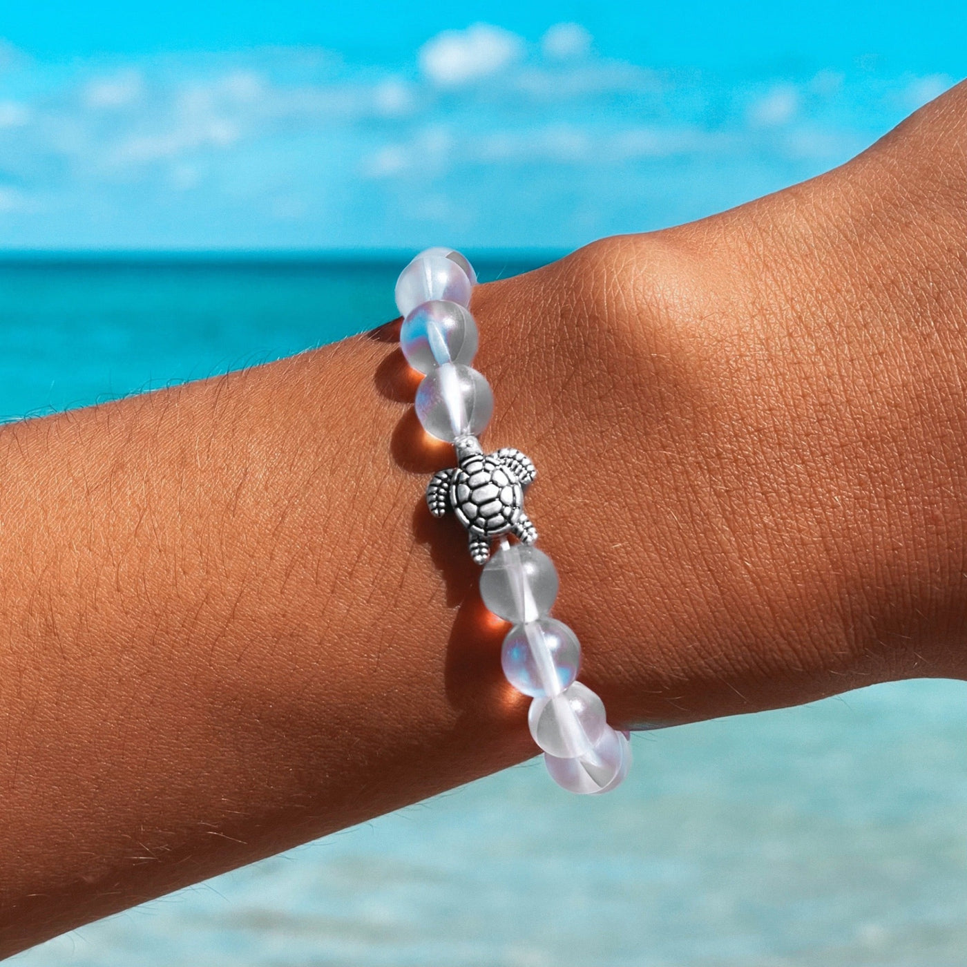 Holographic Sea Turtle Crystal Bracelet