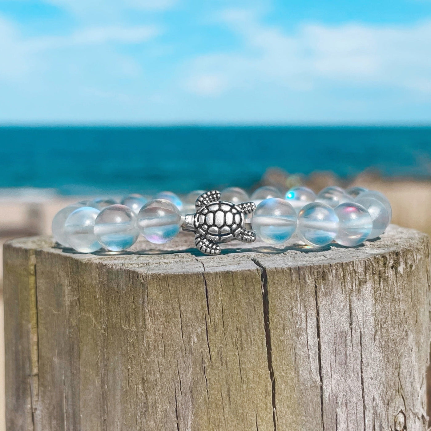 Sea Turtle Crystal Bracelet - Holographic