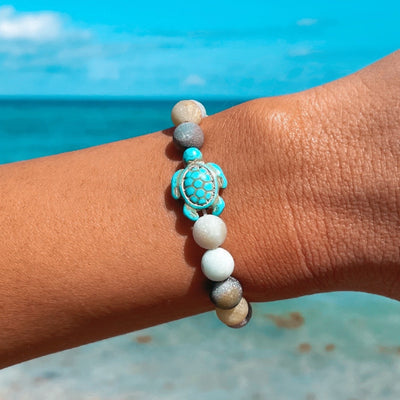 Sandstone Sea Turtle Stone Bracelet