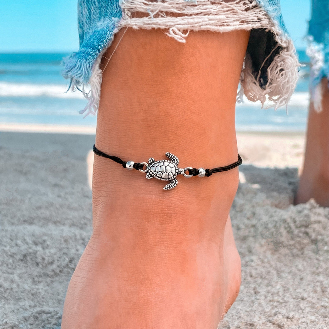 Ivory Sea Turtle Surfer Anklet Sunset Boutique
