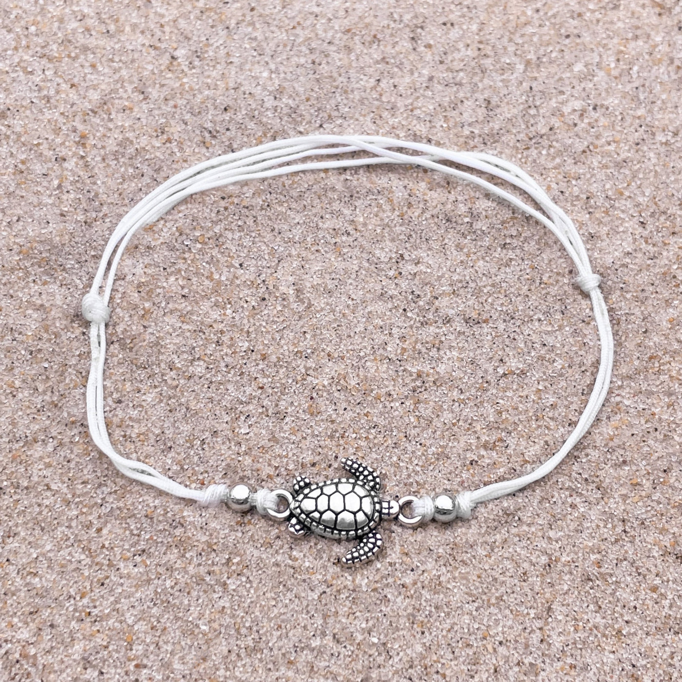 Ivory Sea Turtle Surfer Anklet