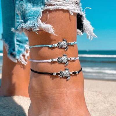 Sea Turtle Surfer Anklet Set