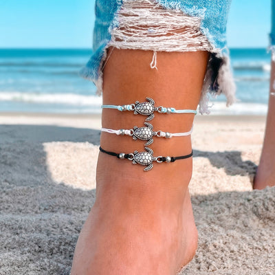 Sea Turtle Surfer Anklet Set