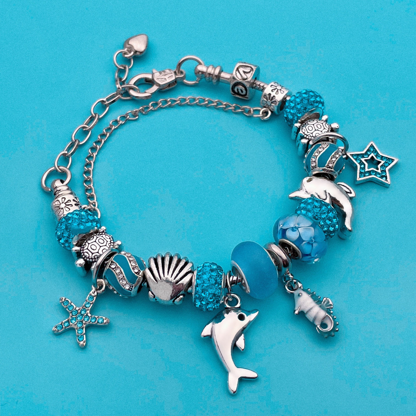 Sparkling Dolphin Charm Bracelet