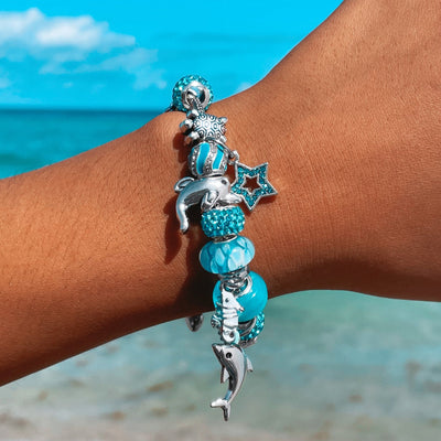 Sparkling Dolphin Charm Bracelet