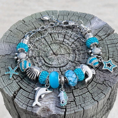 Sparkling Dolphin Charm Bracelet