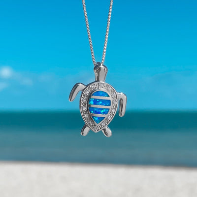 Sparkling Opal Sea Turtle Necklace