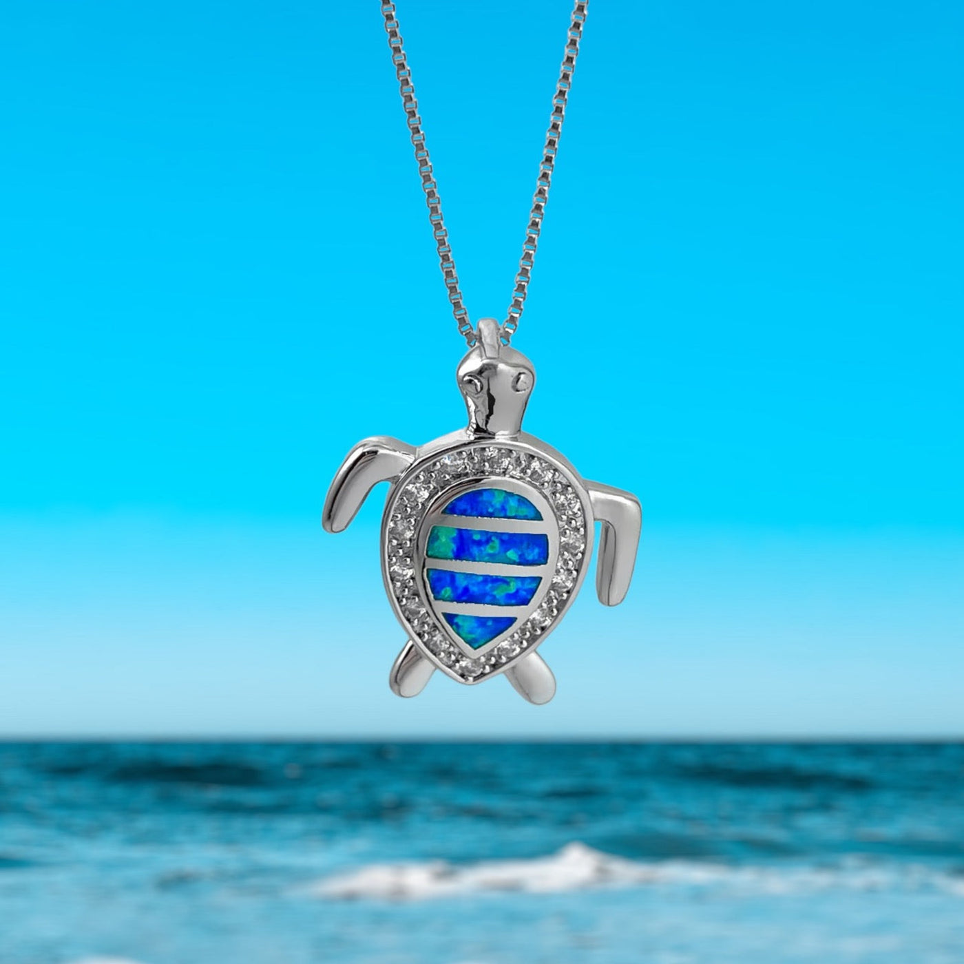 Sparkling Opal Sea Turtle Necklace