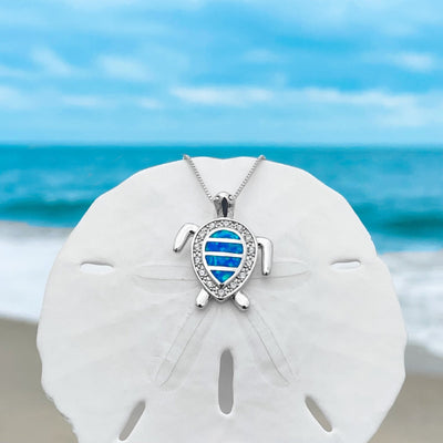 Sparkling Opal Sea Turtle Necklace
