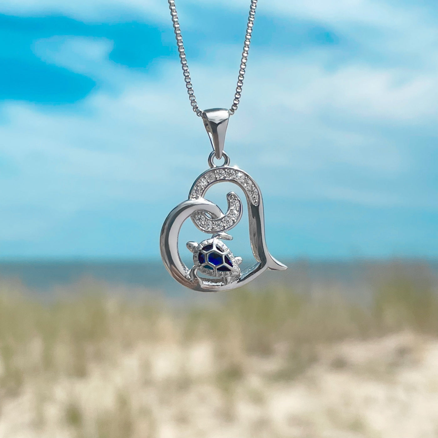 Sparkling Sea Turtle Love Necklace
