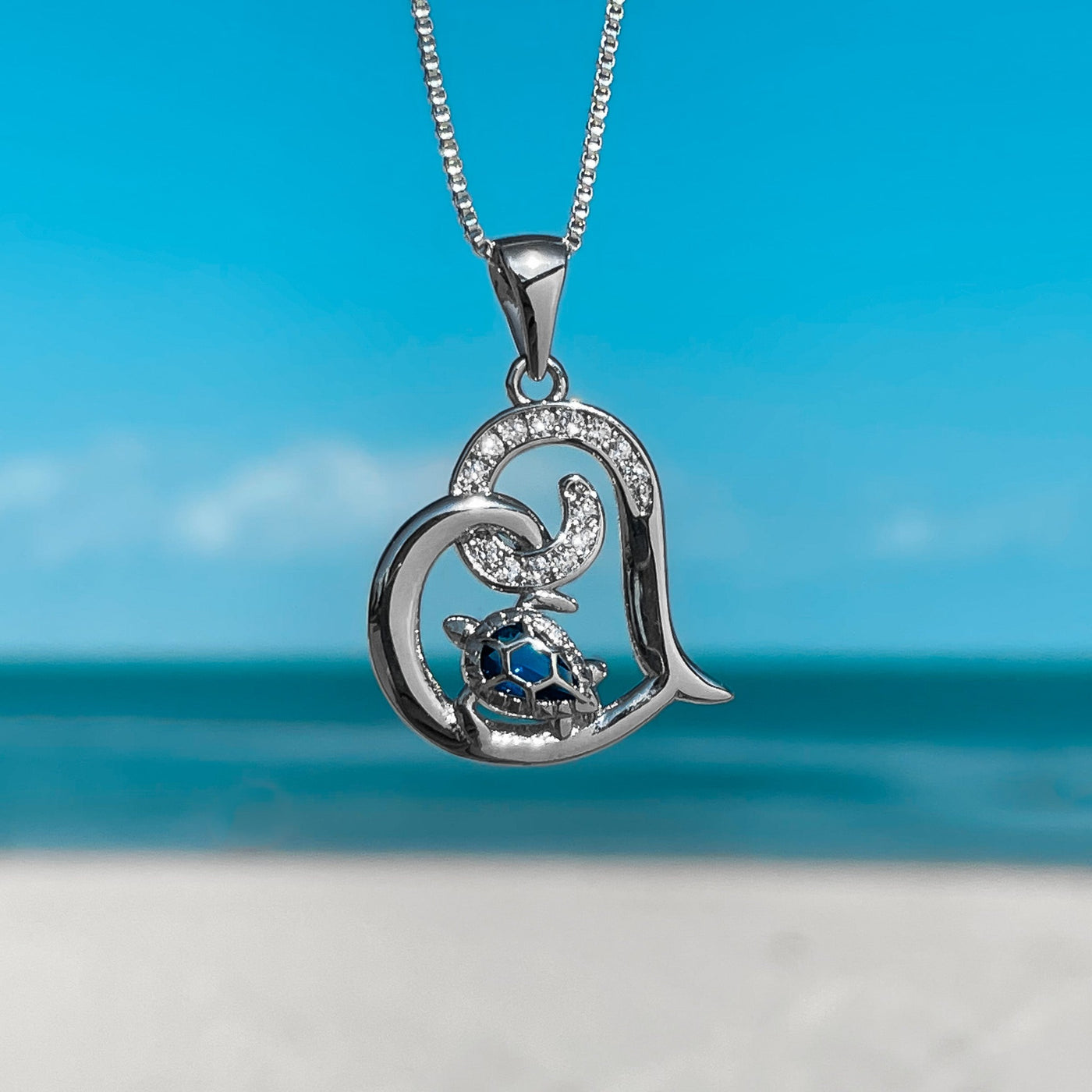 Sparkling Sea Turtle Love Necklace