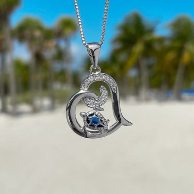 Sparkling Sea Turtle Love Necklace