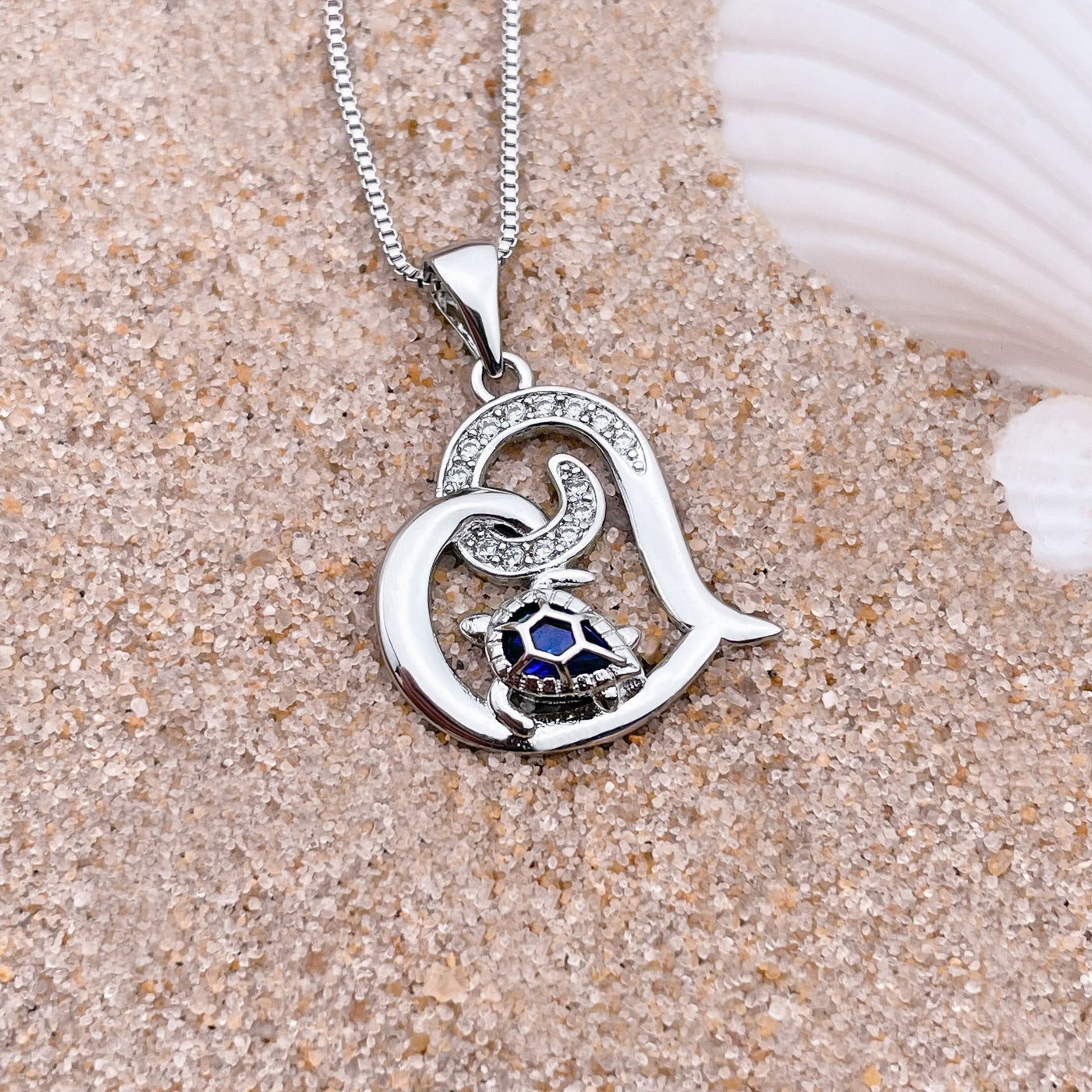 Sparkling Sea Turtle Love Necklace
