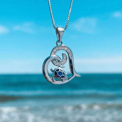 Sparkling Sea Turtle Love Necklace