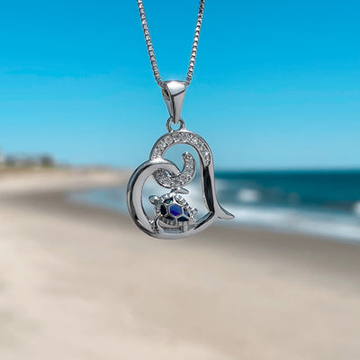 Sparkling Sea Turtle Love Necklace