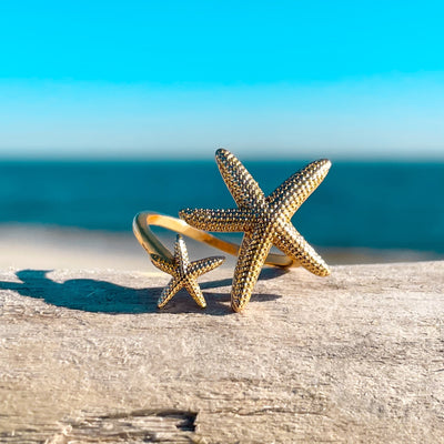 Gold Starfish Twist Ring