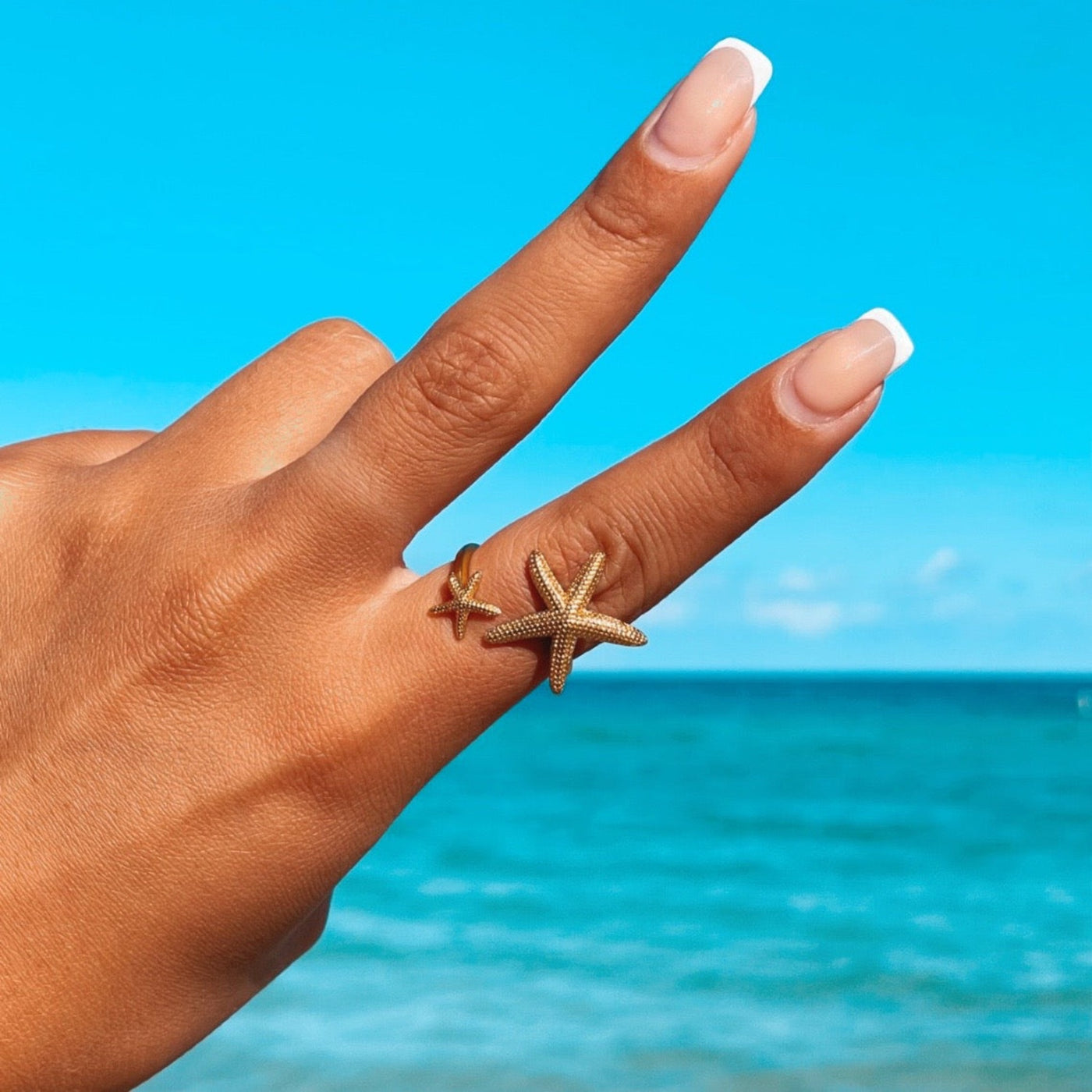 Gold Starfish Twist Ring