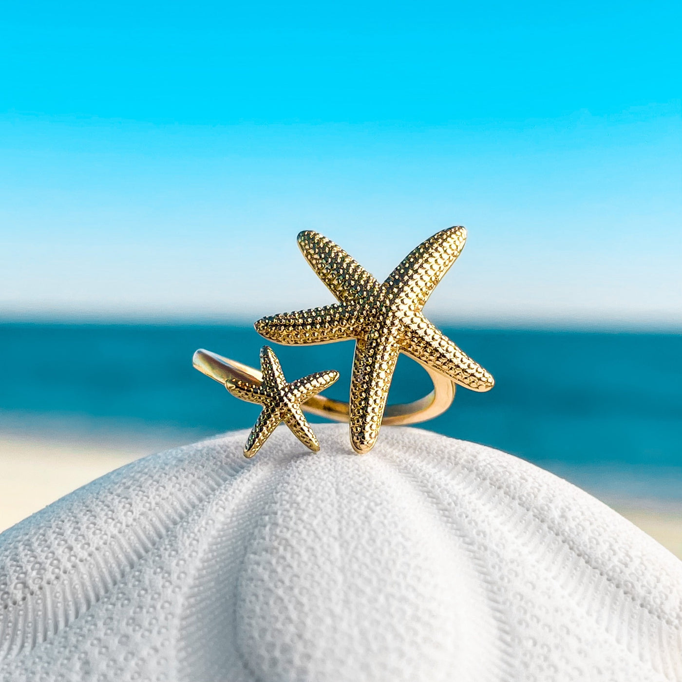 Gold Starfish Twist Ring
