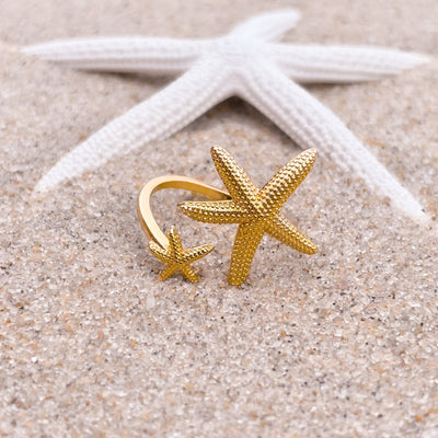 Gold Starfish Twist Ring