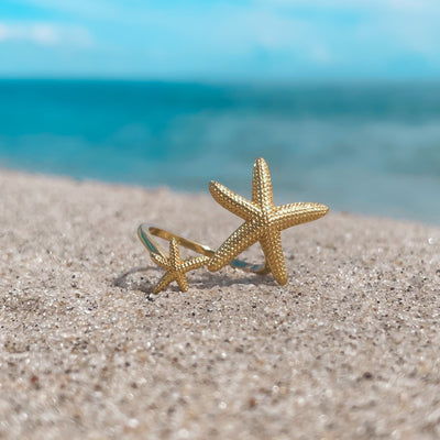Gold Starfish Twist Ring