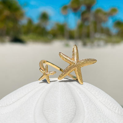 Gold Starfish Twist Ring
