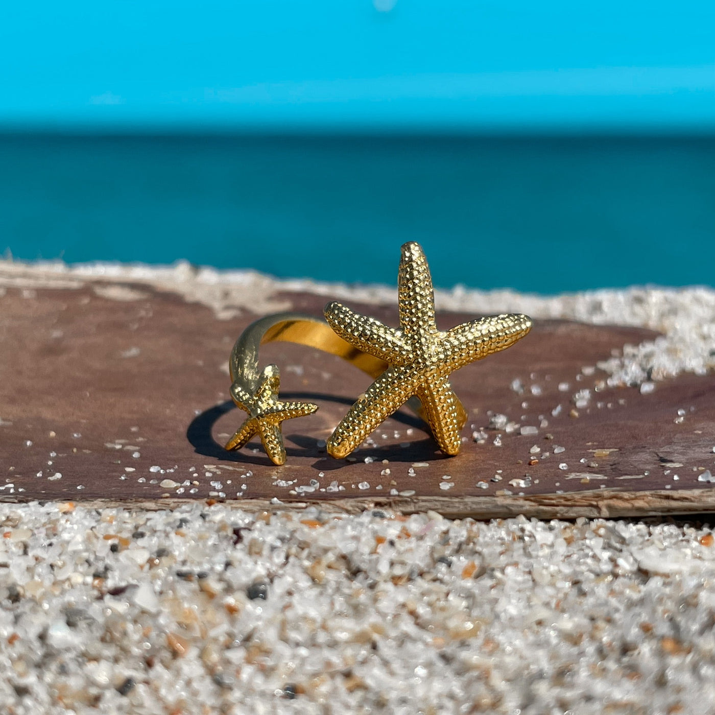 Gold Starfish Twist Ring