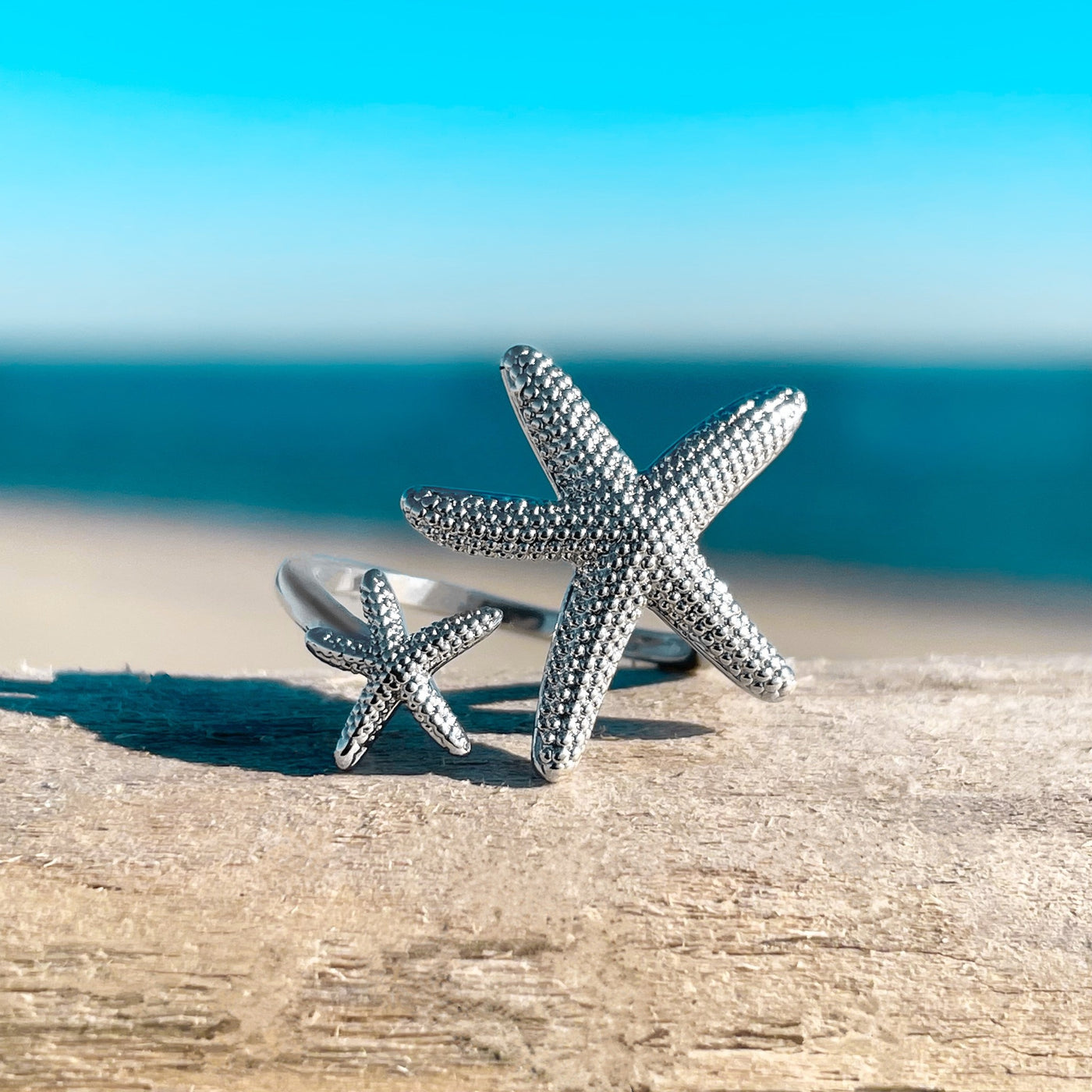 Silver Starfish Twist Ring