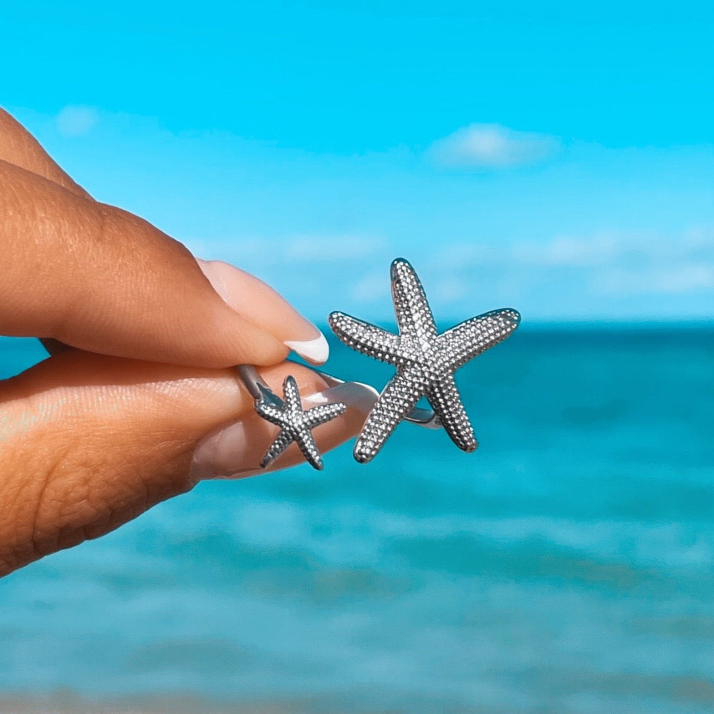 Silver Starfish Twist Ring