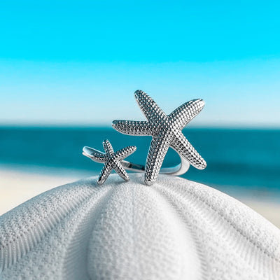 Silver Starfish Twist Ring