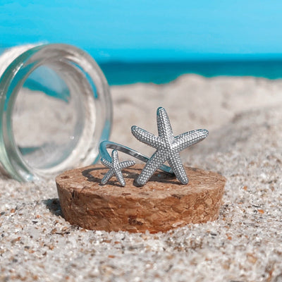 Silver Starfish Twist Ring